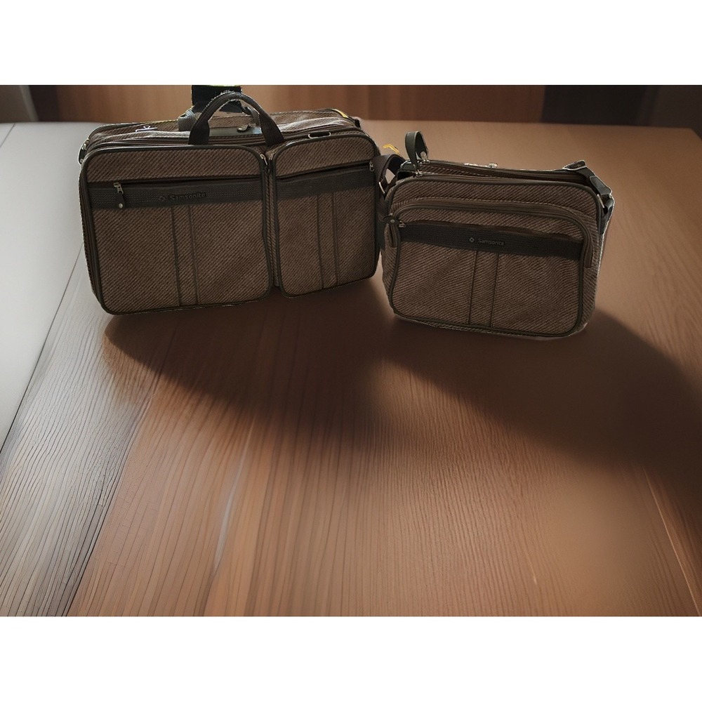 Samsonite Silhouette 4 Vintage Luggage Set of Two 1987 Brown Tweed